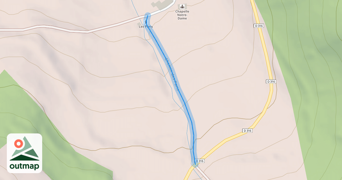 Map of Chemin des Paris