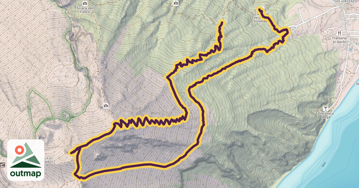 Map of Stromboli Volcano trail