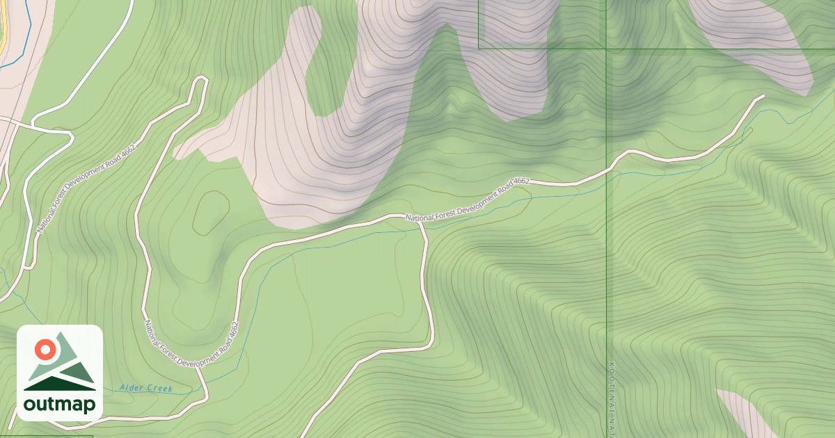Map of ALDER CODY CREEK