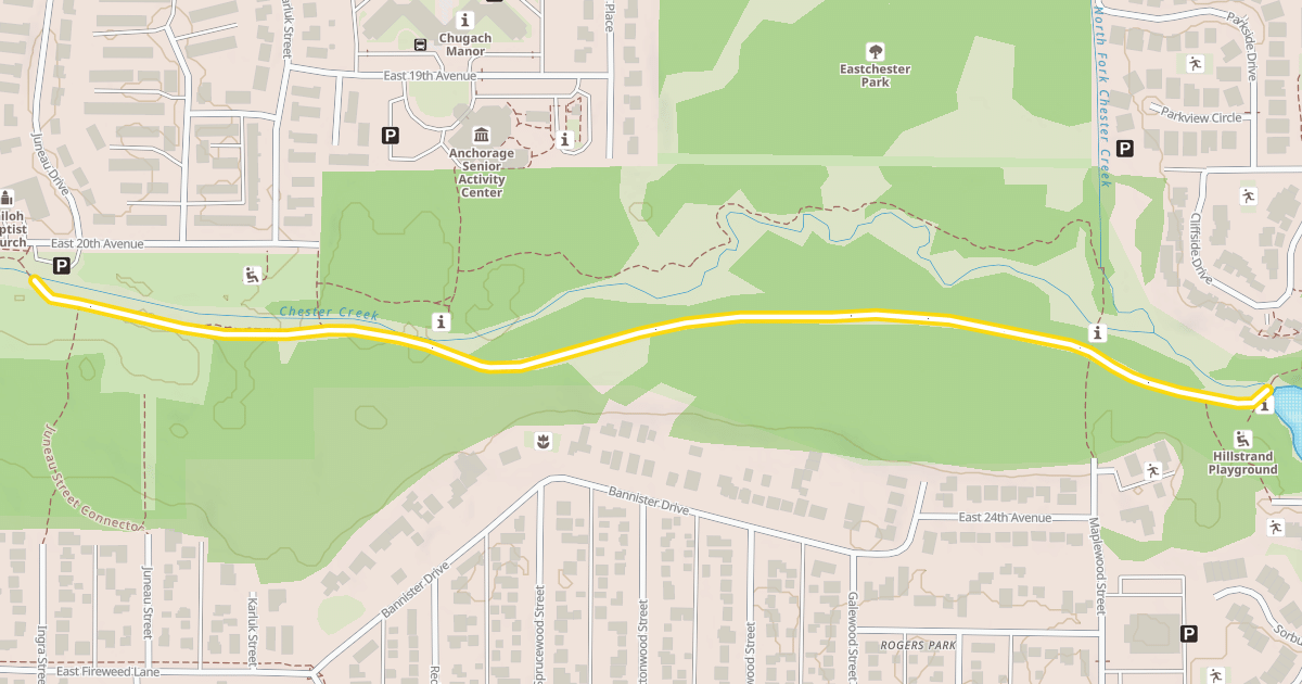 Map preview of Chester Creek Trail