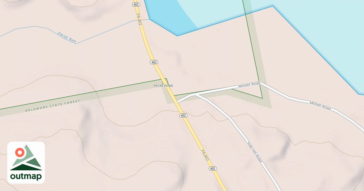 Map of Edgemere-Pecks Pond - Snowmobile Trails