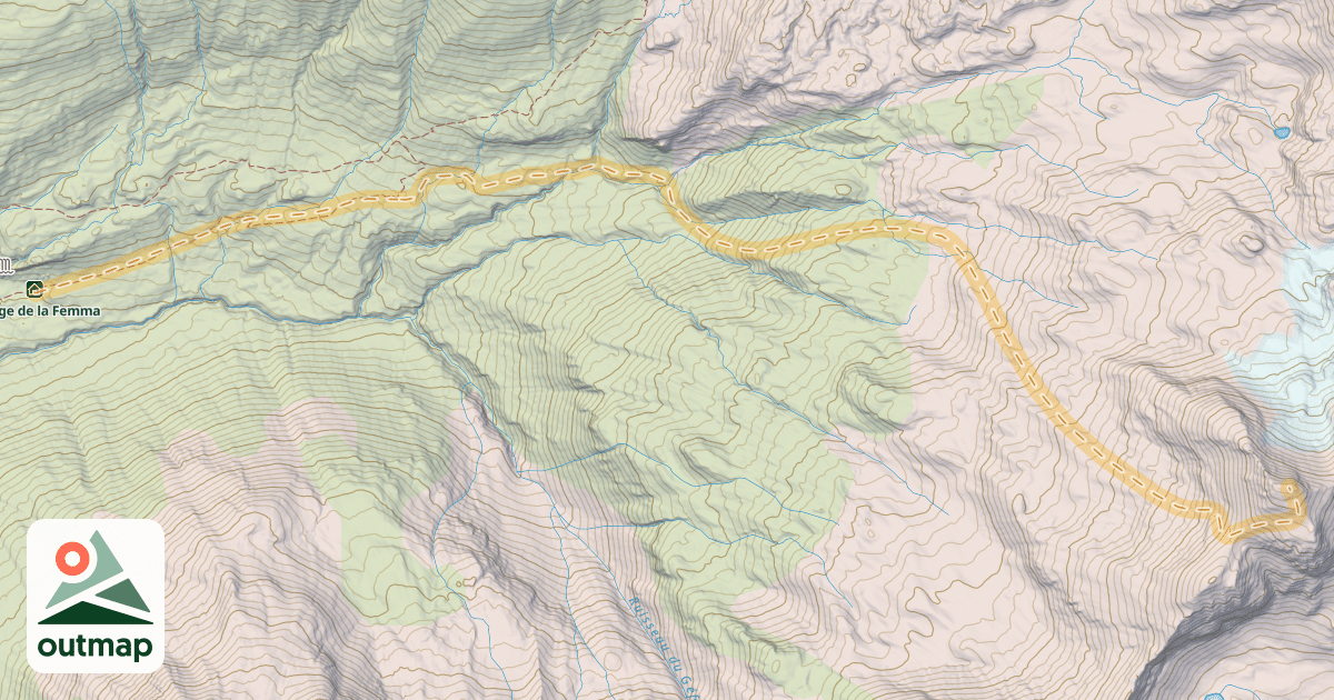 Map of Aiguille de Méan Martin — Refuge de la Femma