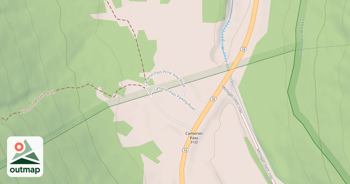 Map of CAMERON PASS PICNIC AREA
