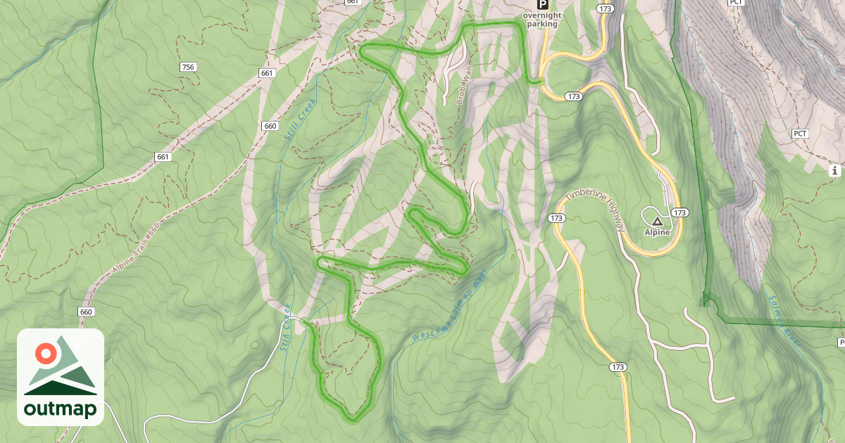 Map of Timberline West Leg Road