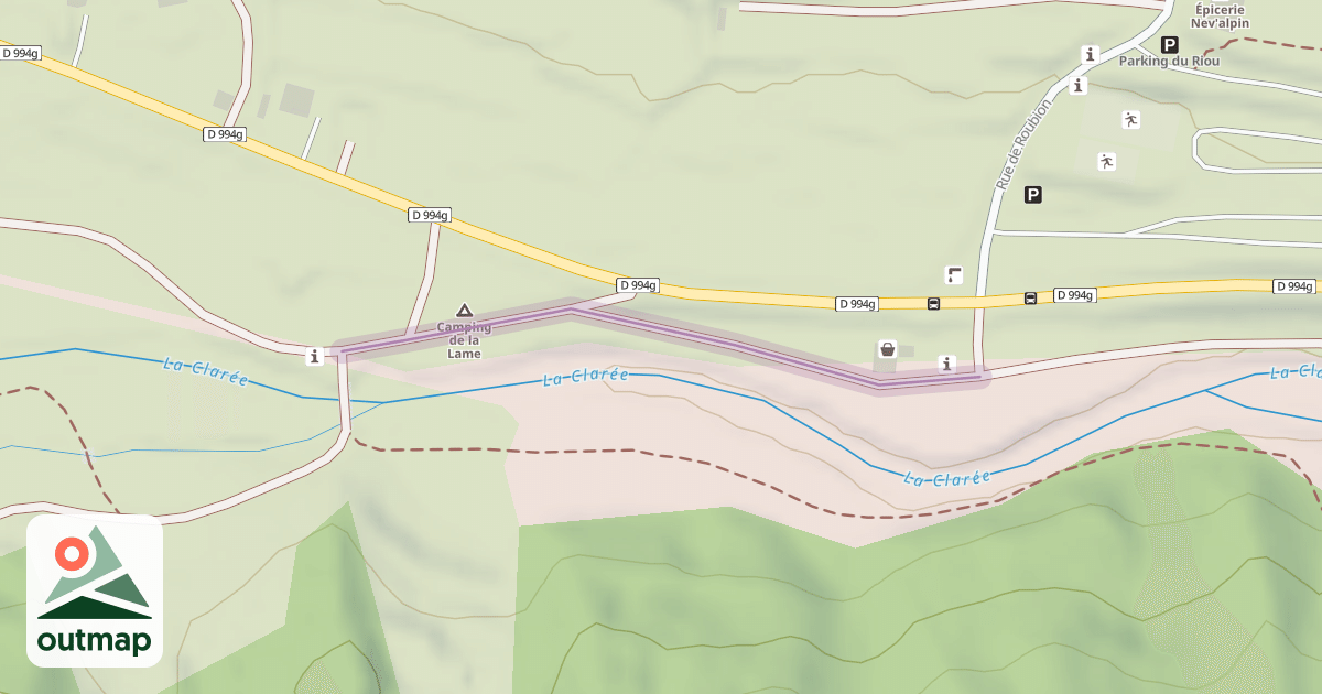 Map of Les Iscles - Lamé / Camping