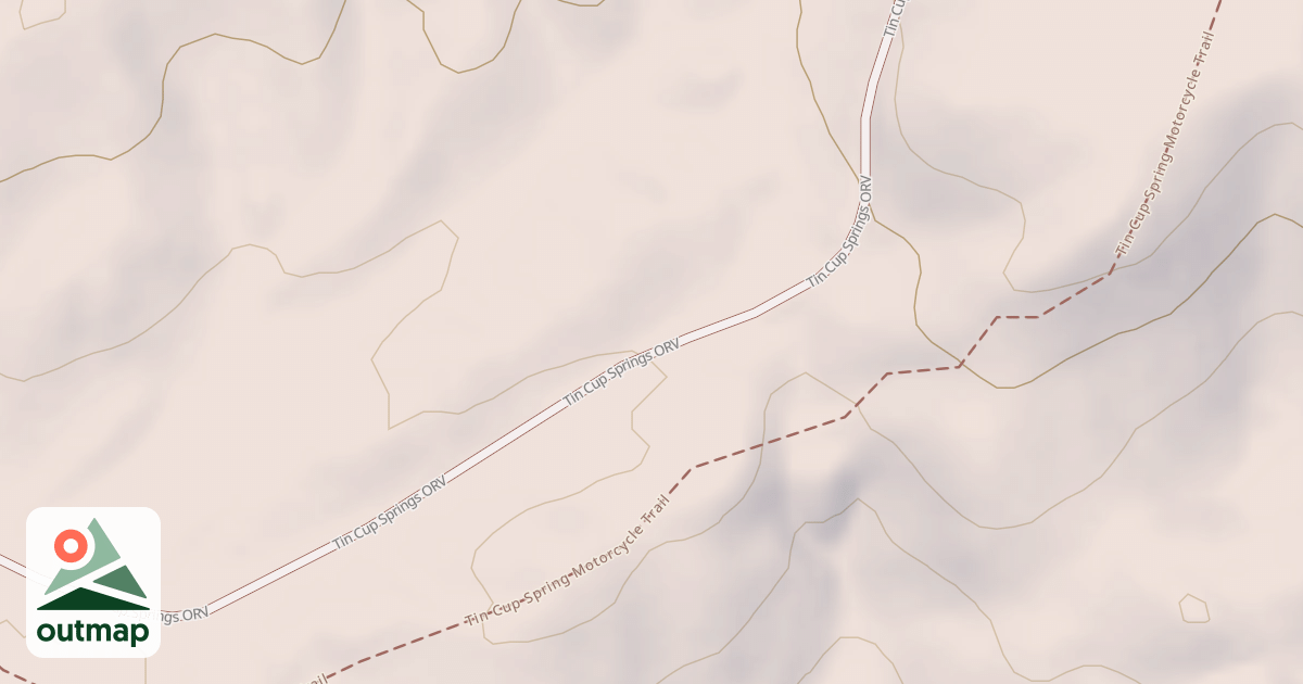 Map of Tin Cup Spring Motorcycle Trail