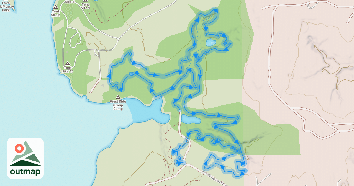 Map of Red Trail in Noble