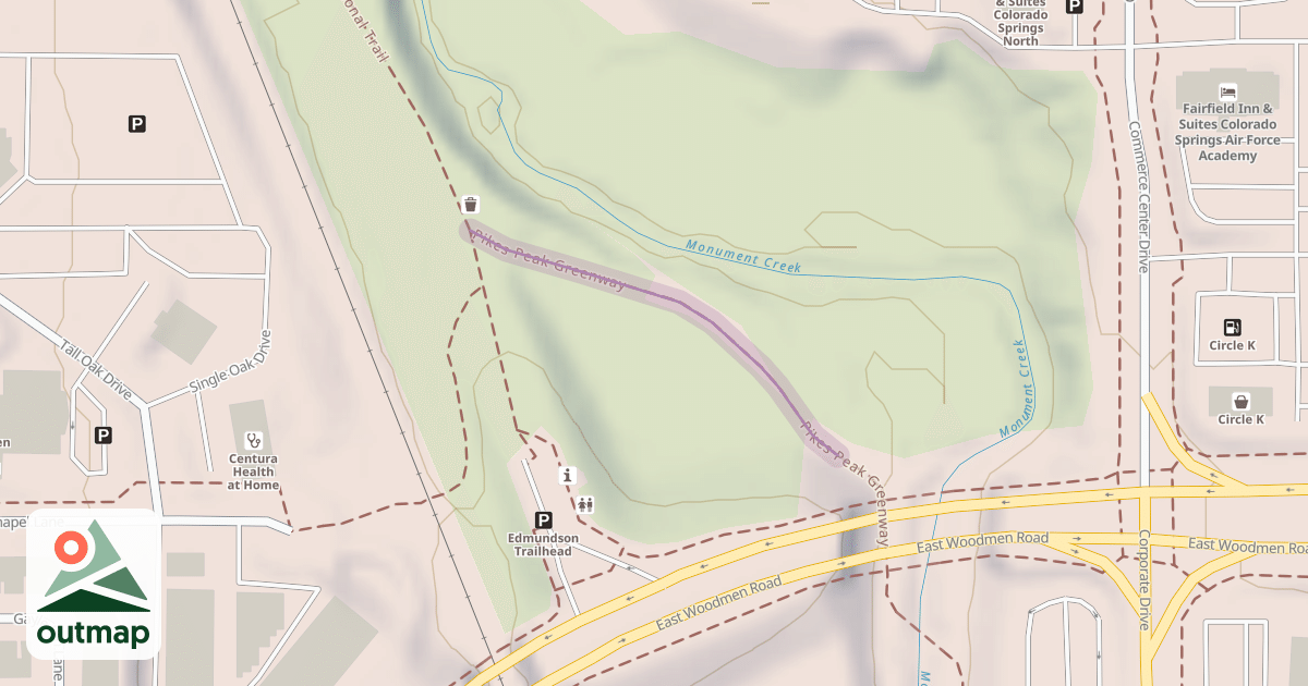Map of Pikes Peak Greenway
