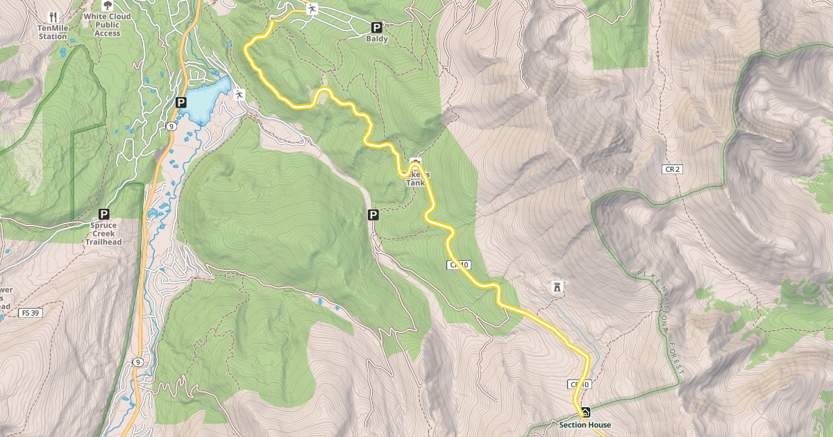 Map preview of Boreas Pass Road