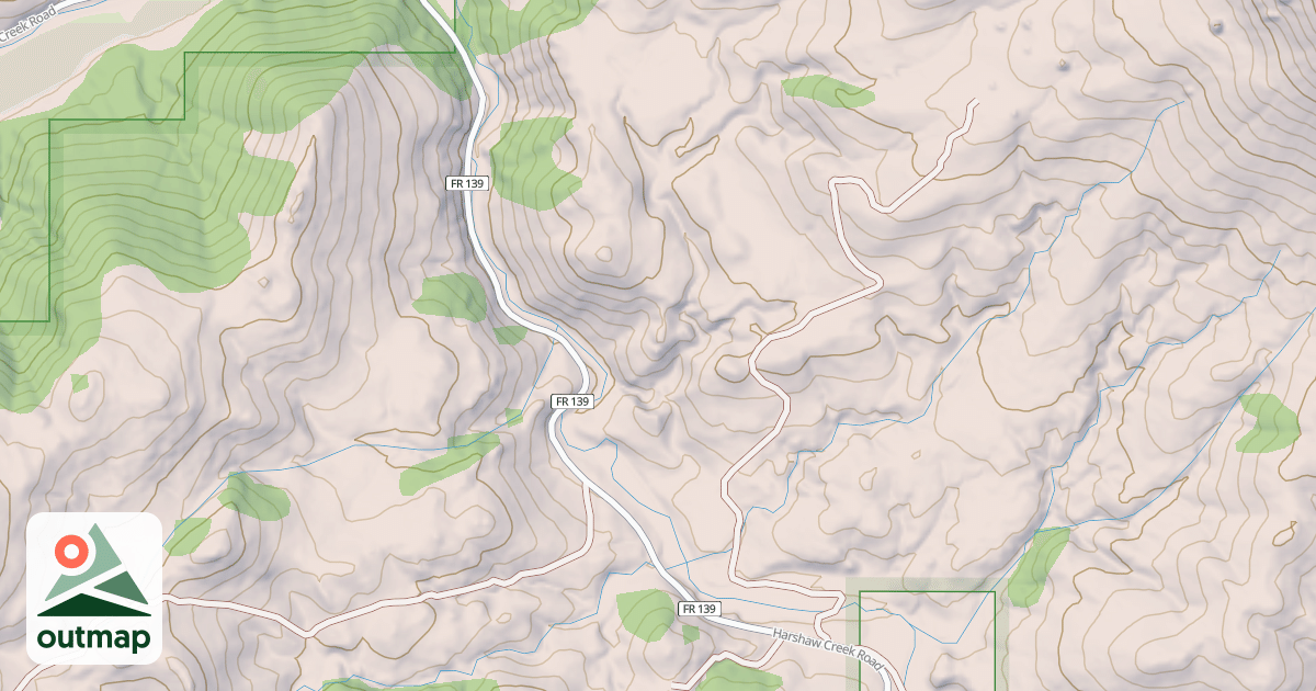 Map of HARSHAW CREEK