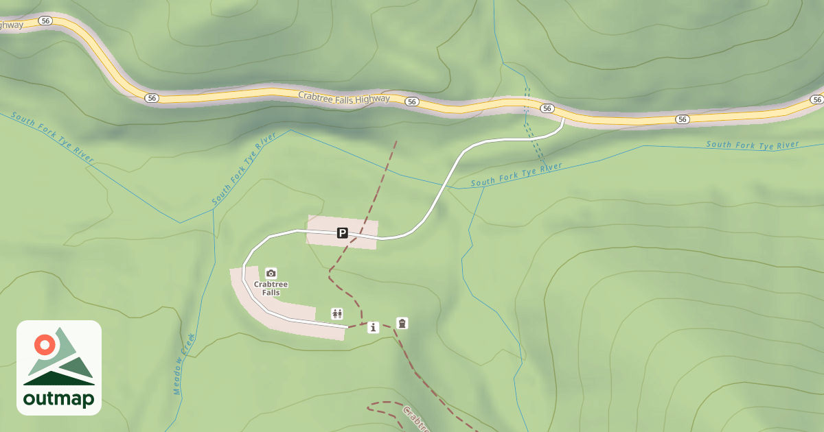 Map of CRABTREE FALLS PARKING