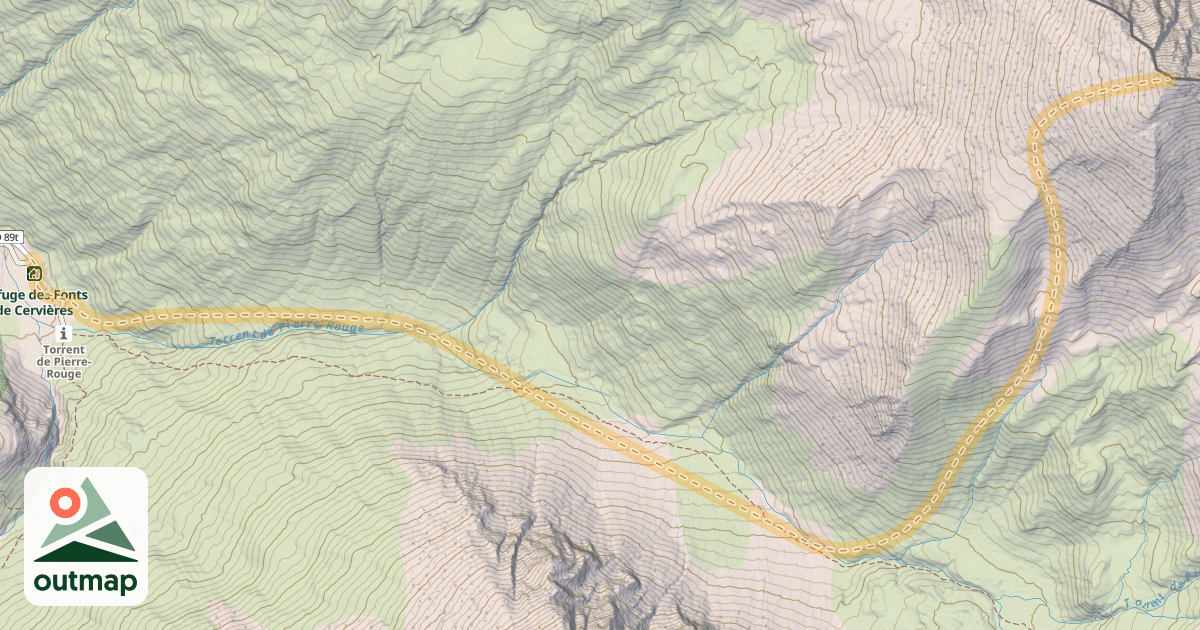 Map of Cime de Clausis — Les Fonts de Cervières