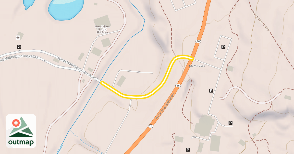 Map of Mount Washington Auto Road