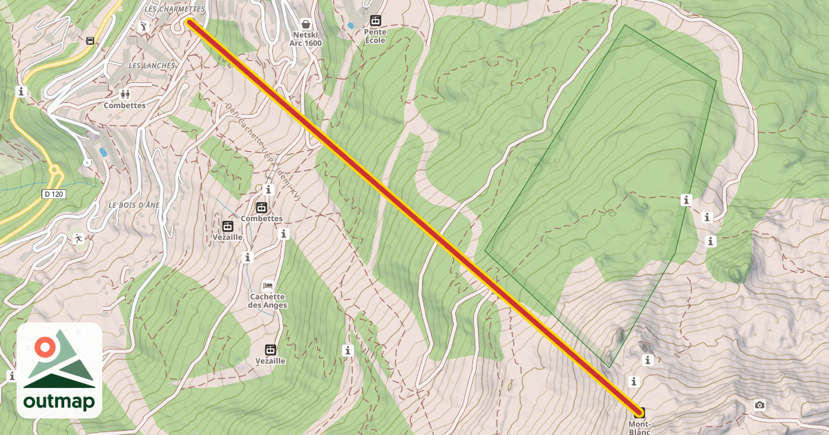 Map of Mont-Blanc