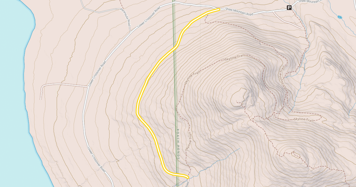 Map preview of Middle Shaw Mountain Road