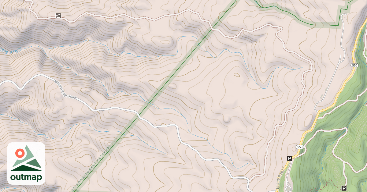 Map of Milolii Ridge Road