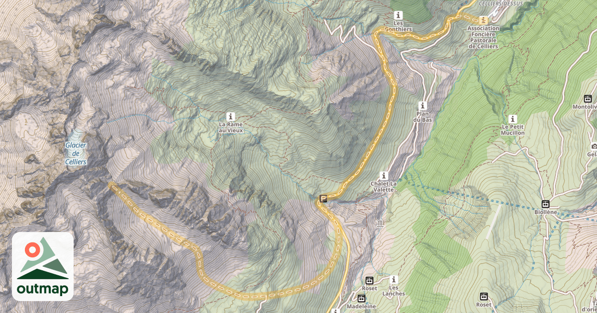 Map of Col Clément — Celliers Dessus