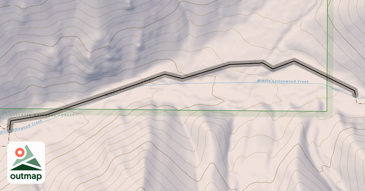 Map of Middle Cottonwood Trail