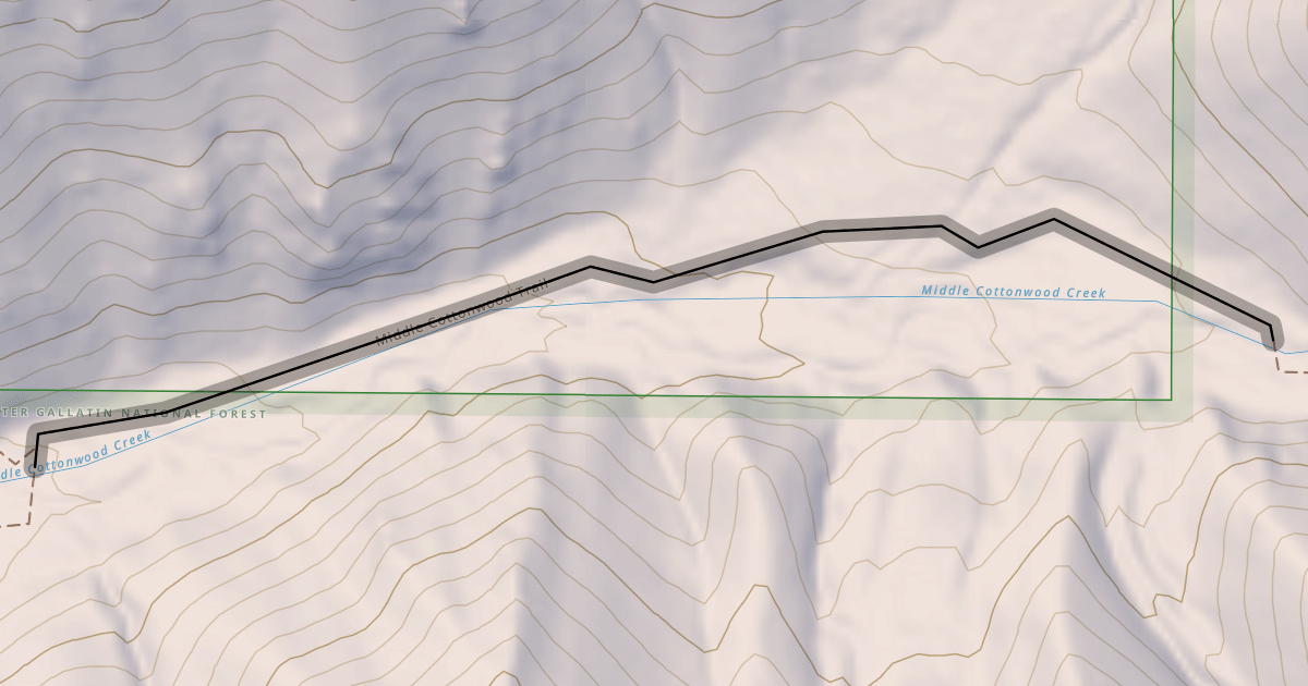 Map preview of Middle Cottonwood Trail