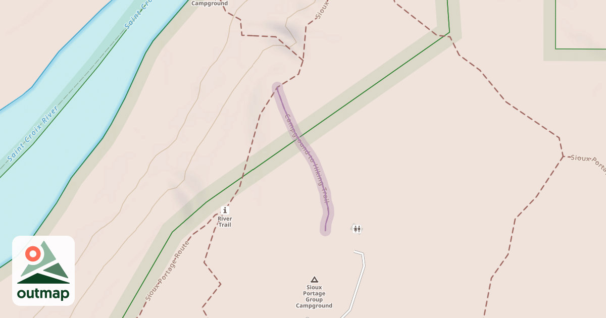 Map of Campground to Hiking Trail