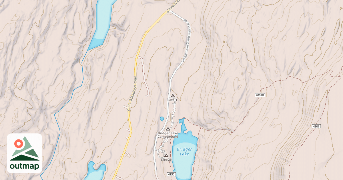 Map of BRIDGER LAKE SNOWMOBILE TRAIL