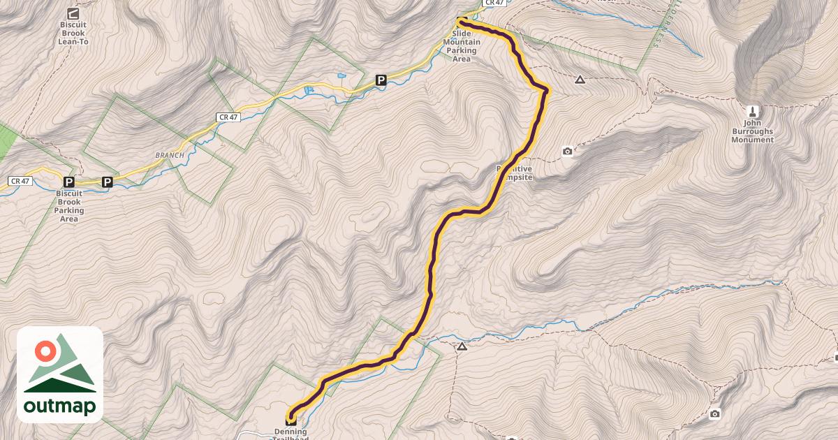 Map of Phoenicia - East Branch Trail