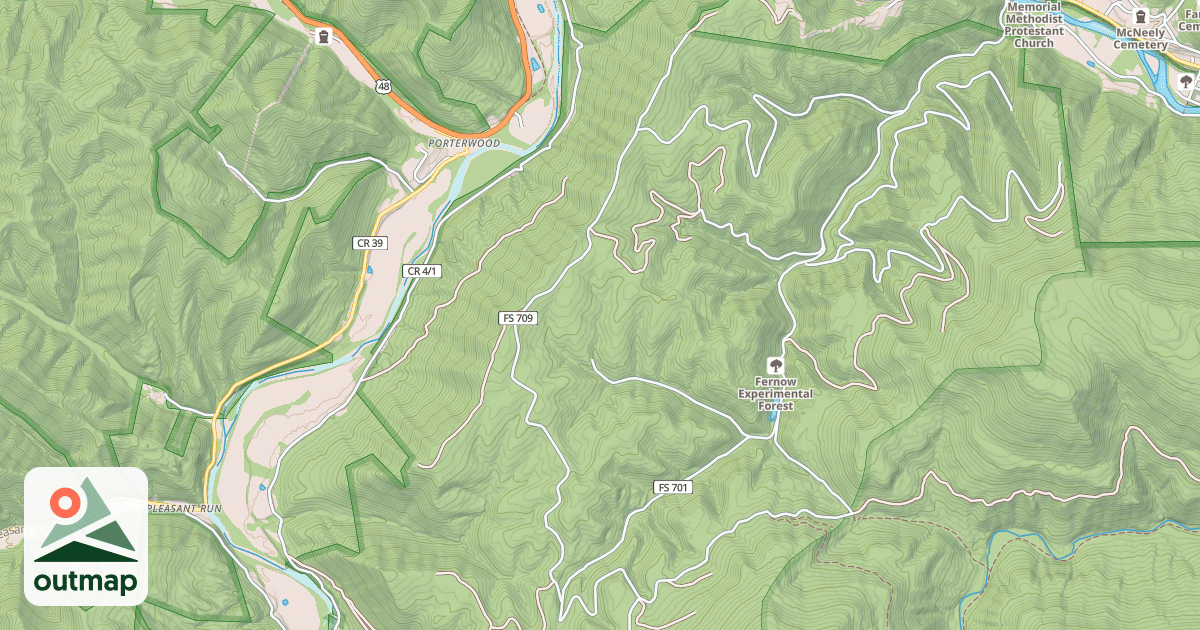 Map of FORK MTN