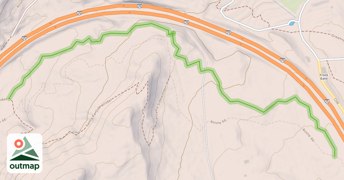 Map of Route 66B