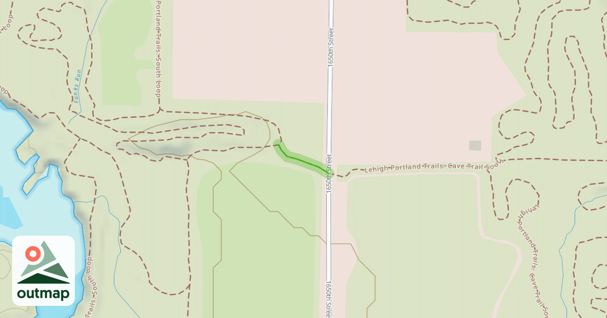 Map of Lehigh Portland Trails: Cave Trail Connector