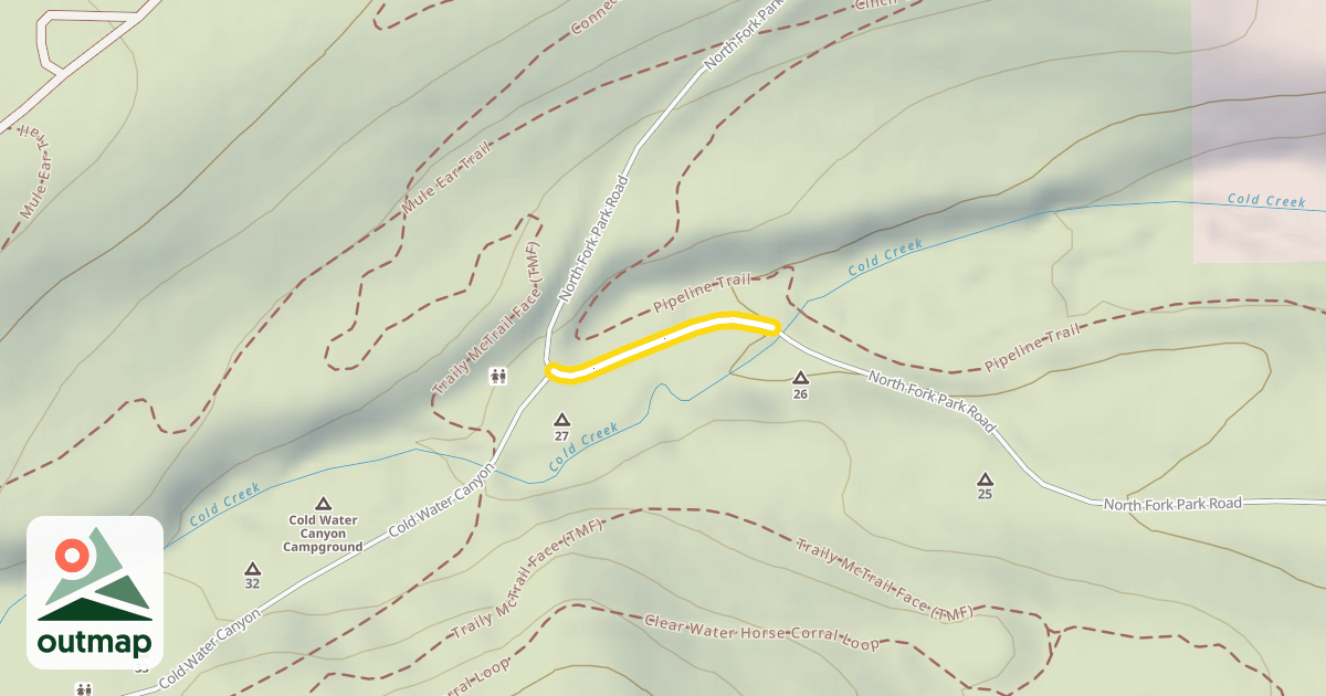 Map of North Fork Park Road
