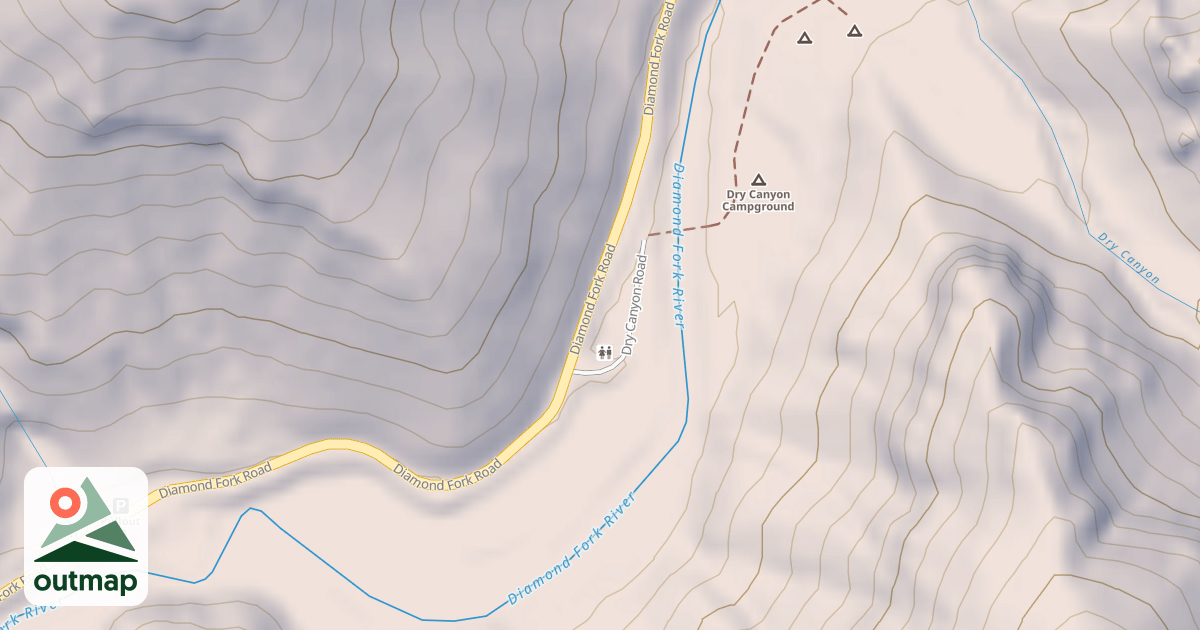 Map of DRY CANYON (DIAMOND FORK)