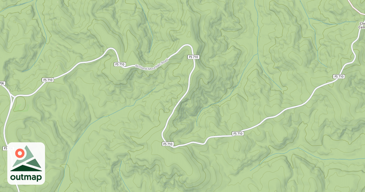 Map of RICHLAND MOUNTAIN (G)