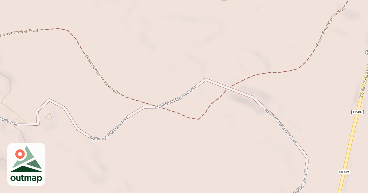Map of Bummers Roost Trail