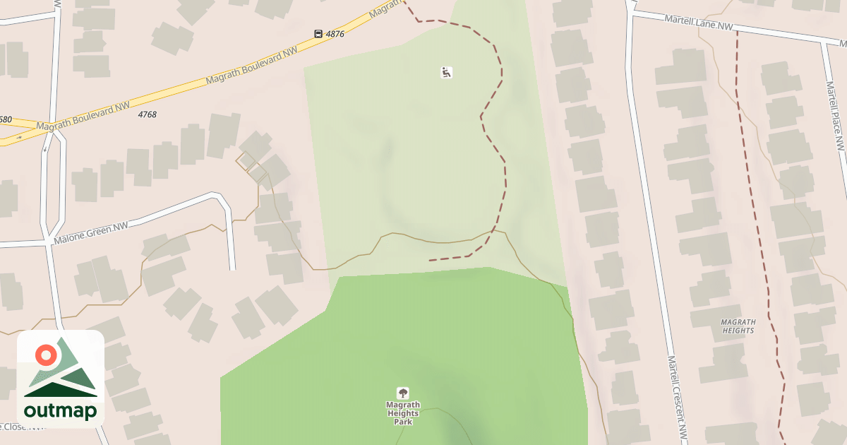 Map of Magrath Heights Park Sled Hill