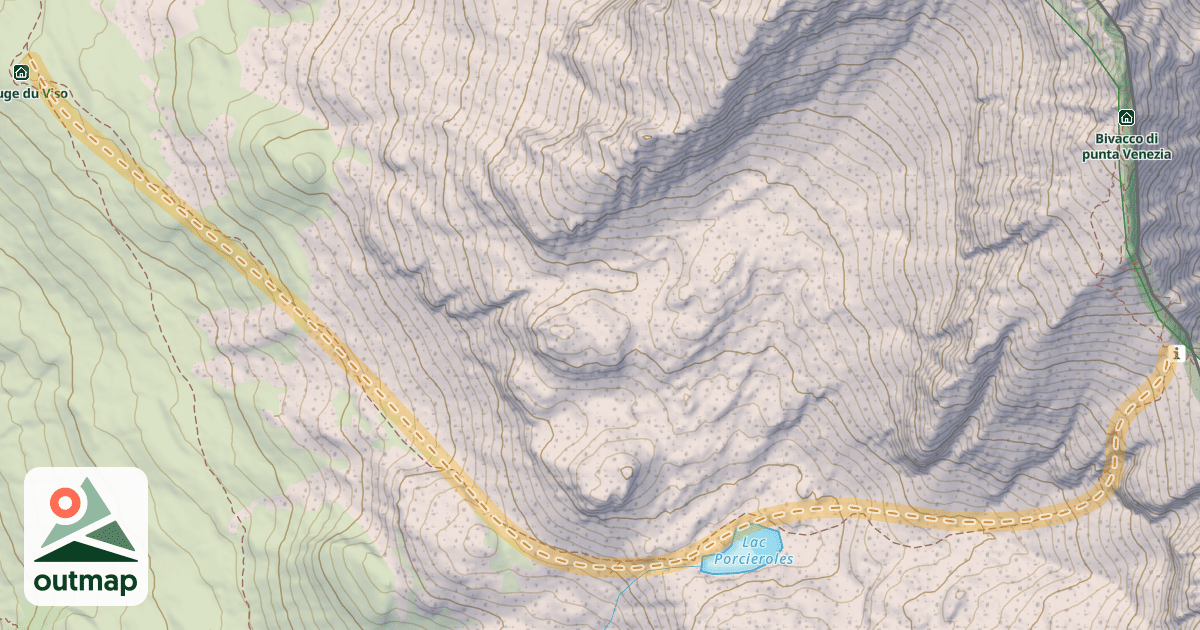Map of Col du Couloir du Porc — Refuge du Viso