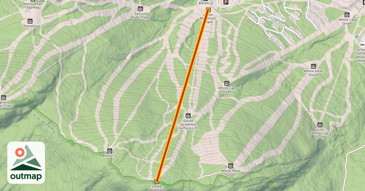 Map of Locke Mountain Triple