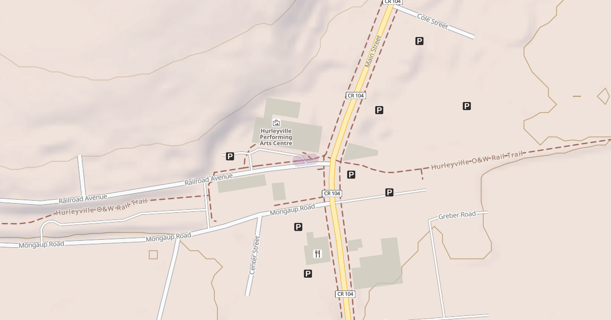 Map preview of Hurleyville O&W Rail Trail