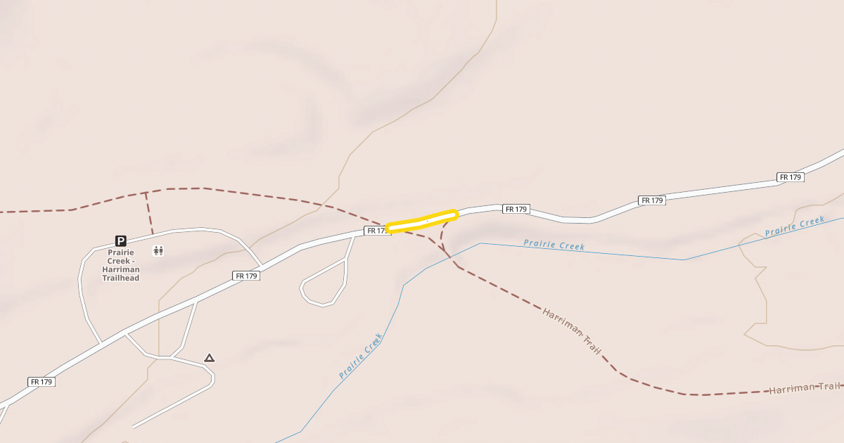 Map preview of Prairie Creek Road