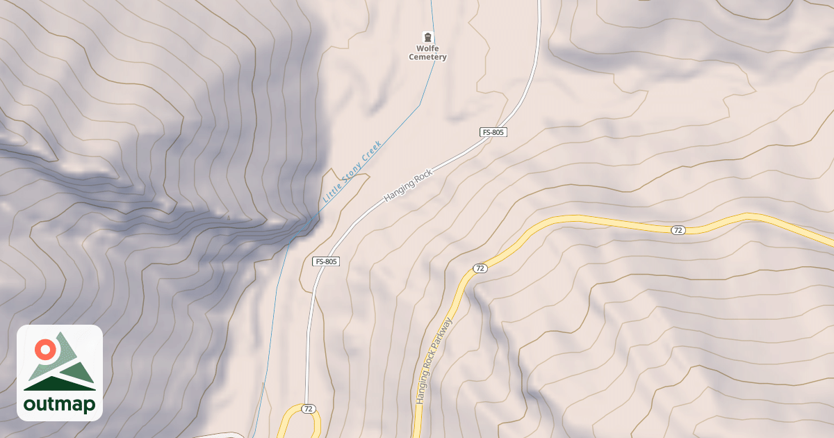 Map of HANGING ROCK