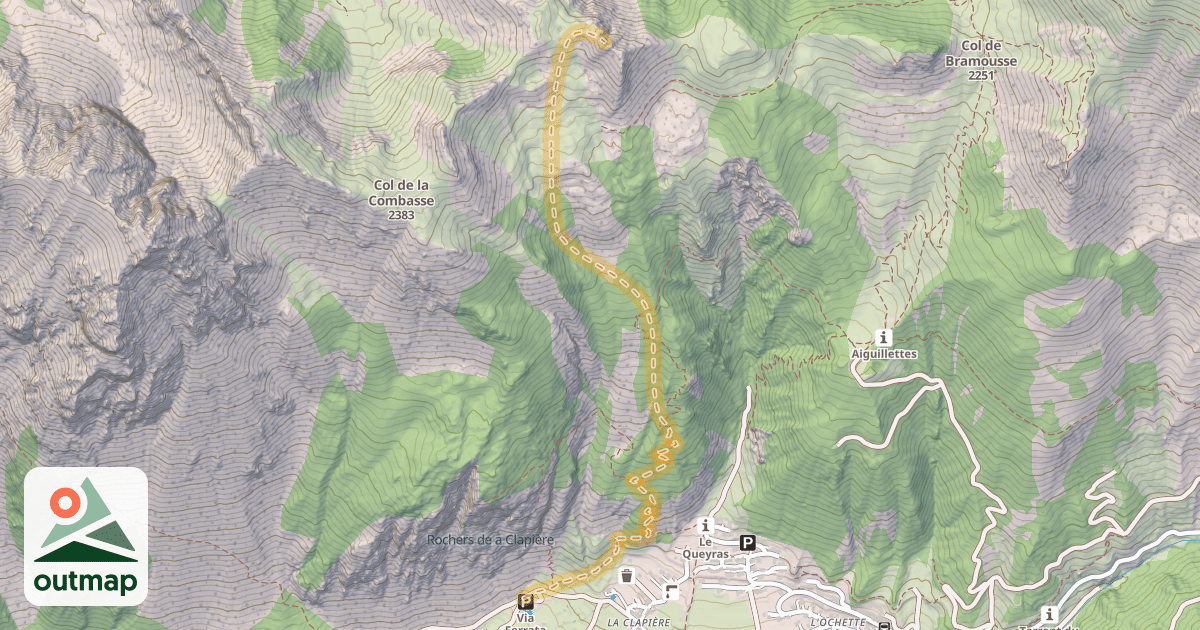 Map of Crête de la Montagne du Riou Vert — Ceillac