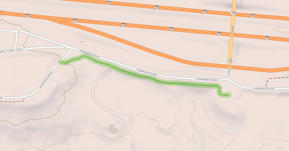 Map preview of Kokopelli Access Trail