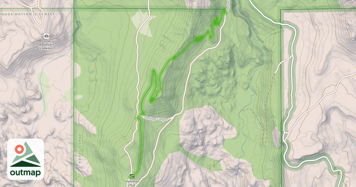 Map of Walter and Esther Hewlett Royal Gorge Rim Trail