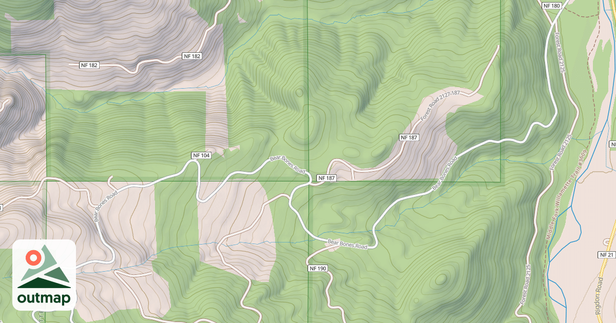 Map of BEAR BONES ROAD