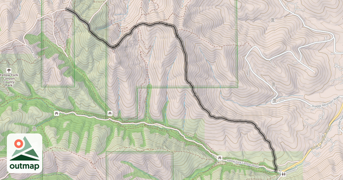 Map of Yellow Fork Ridge North