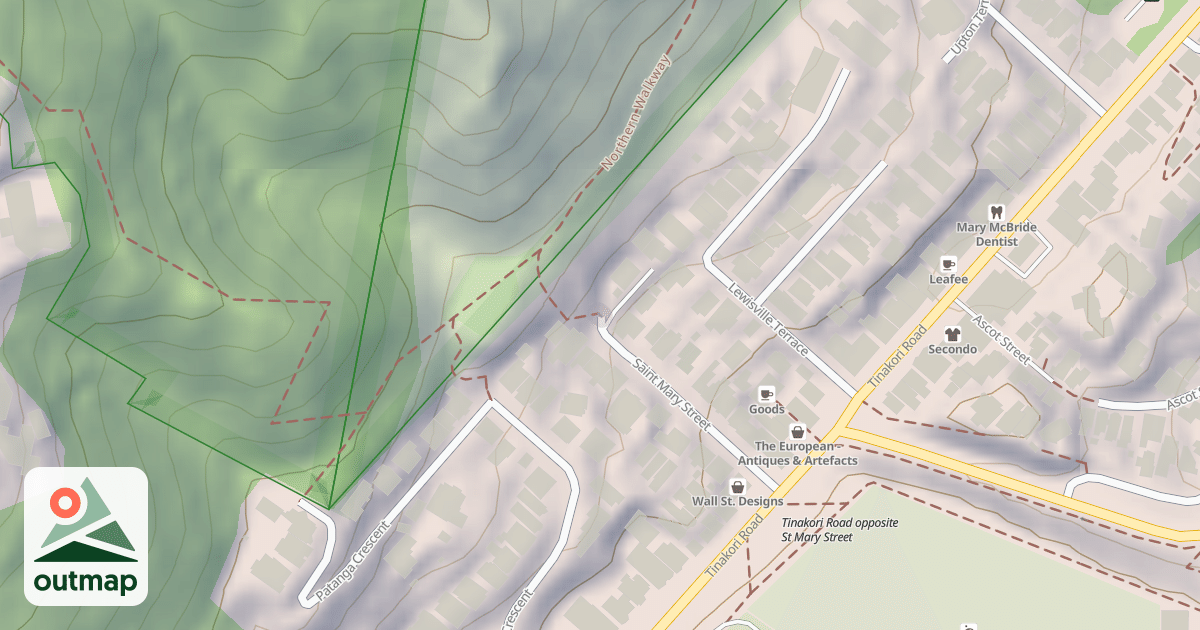 Map of Northern Walkway access stairs