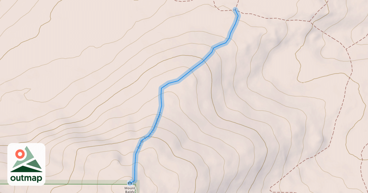 Map of Baldy Trail (Snowshoe)