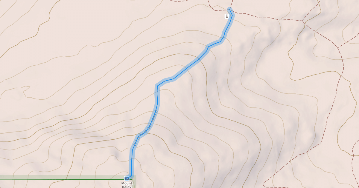 Map preview of Baldy Trail (Snowshoe)