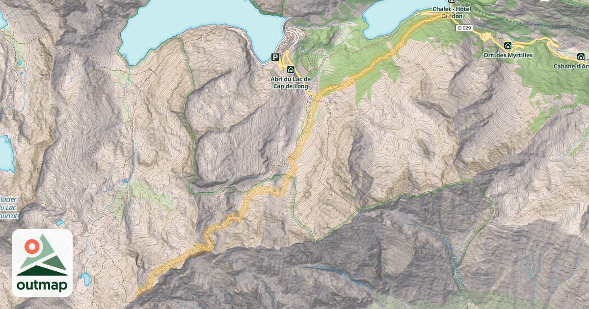Map of Pic de Campbieil — Lac d'Orédon