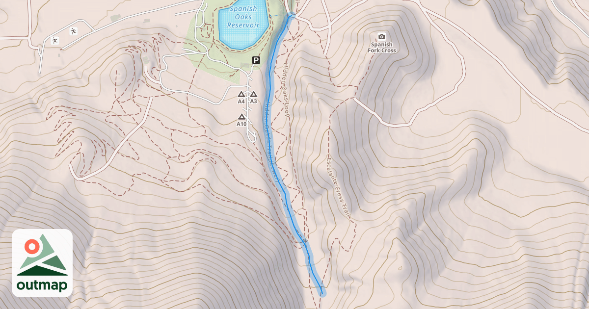 Map of Hidden Oaks Trail