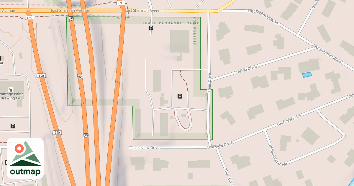 Map of FERNAN RANGER STATION